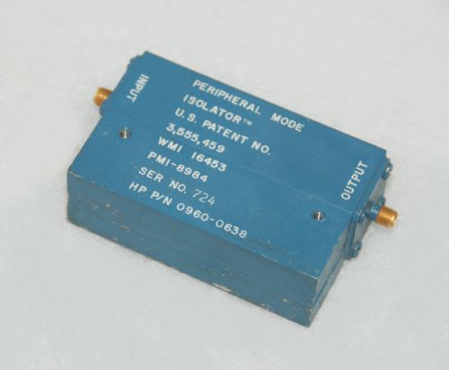 HP/Agilent 0960-0638/SER: 724 UTG U-WAVE ISOLATOR 7GHz MAX SMA