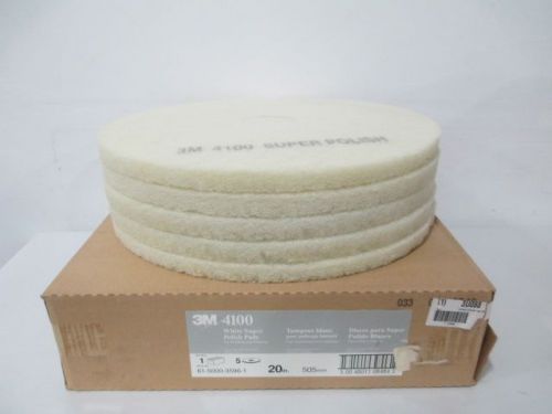 LOT 5 NEW 3M 3U088 4100 WHITE SUPER POLISH PADS 20IN D248535