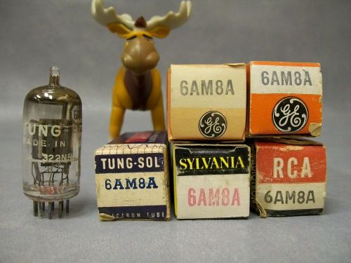 6AM8A Vacuum Tubes  Lot of 5 GE / RCA / Sylvania / Tung-Sol