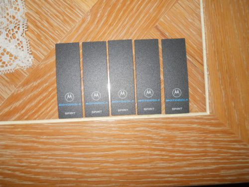 (5) OEM NOS NAME PLATES FOR Motorola Spirit TWO WAY RADIO