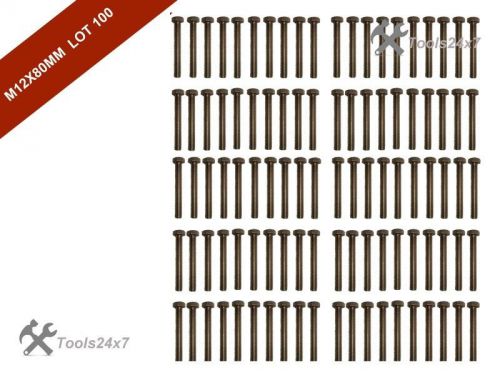 Lot of 100 m12x80mm a2 stainless fully threaded bolt screw hexagon hex head for sale