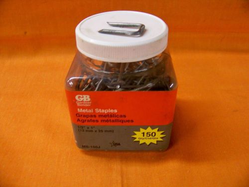 GP GARDNER BENDER 1/2&#034; X 1&#034; ELECTRIC CABLE METAL STAPLES 150 COUNT JAR MS-150J