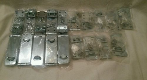 19 Hinged Hasp 9- 3 1/2 x 1 1/2 10- 4 1/2 x 1 1/2 Complete w/ Screws NIP Metal