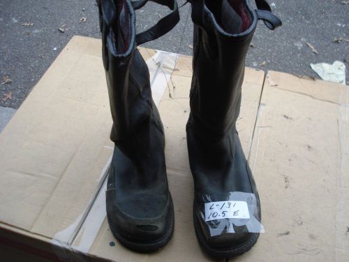 Warrington PRO CROSSTECH Leather Firefighter Bunker Boots ...10.5 E ....L131