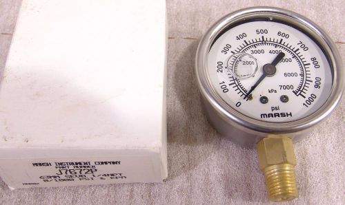 Pressure gage 1000 psi Marsh liquid filled J7672P