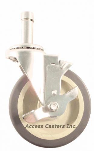 5drppbss 5&#034; x 1-1/4&#034; stainless steel metro wire post swivel stem caster, brake for sale