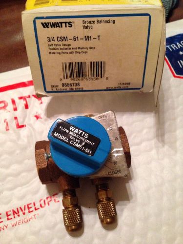 NEW Watts Series CSM-61 M1 T 3/4&#034;, Flow Measurement Valve •FREE SHIPPING•