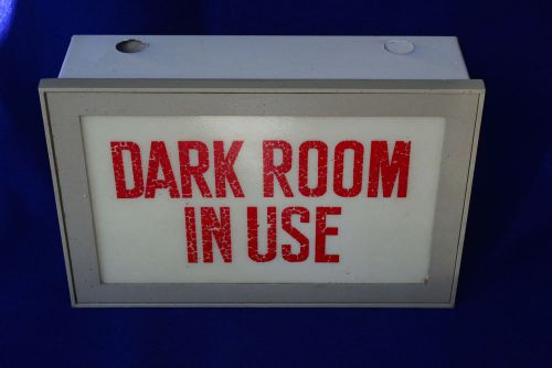 VINTAGE PRESCOLITE DARK ROOM IN USE SIGN RECESSED  INCANDESCENT FIXTURE