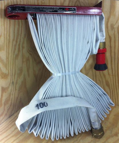 Brooks equipment co semi automatic fire hose rack #hr4fm with 1/2&#034; hose 100&#039; for sale