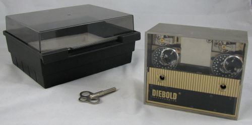 DIEBOLD 2 LOCK IN CASE 120HR SAFE TIMER MOVEMENT BANK VAULT CLOCK ORIG KEY- CASE