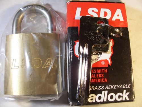 1 LSDA PADLOCKS REKEYABLE WITH YALE CLY.   NOT KEYED  BRASS FINISH