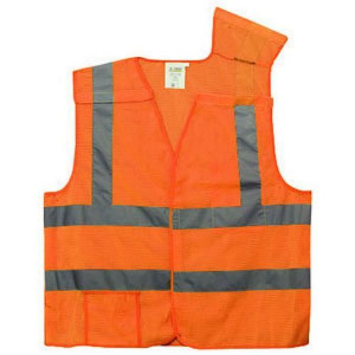 Case of 24 Orange Class 2 ANSI/SEA High Visibility 5 Point Breakaway Safety Vest
