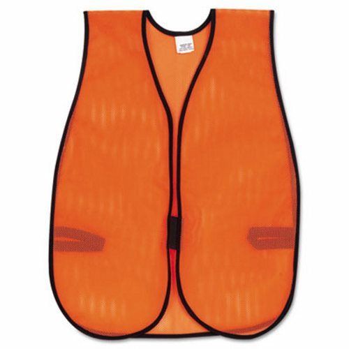 Mcr Orange Safety Vest, Polyester Mesh, Hook Closure, One Size (CRWV201)