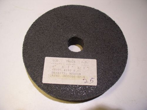 1pc. 6&#034; x 1&#034; x 1  &#034;  180 grit s.c. m density  wheel for deburring and ,blending for sale