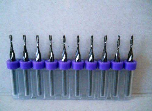 TEN 2 Flute  Micro Carbide End Mill Bits 1.60 mm, 1/16&#034; dia. -  Router PCB