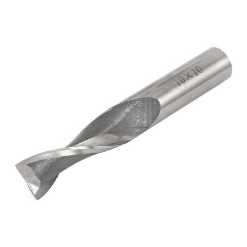 Helical Groove 2 Flute HSS Cutter End Mill 10mm x 10mm x 32mm x 72mm