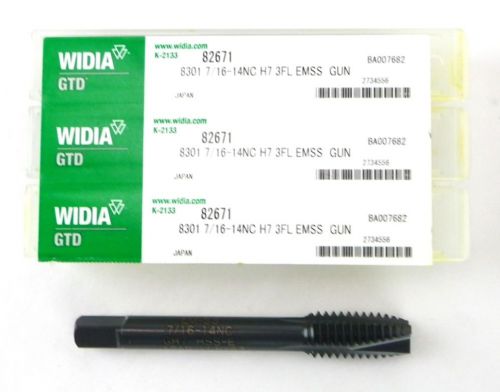 GREENFIELD 82671 7/16-14 NC H7 3 Flute HSS-E EMSS Gun Spiral Point Tap QTY 3 E1