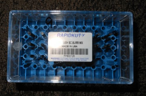 Rapidkut 20 pc. 1/8 shank 1/8 head carbide burr set in protective case  mix bits for sale