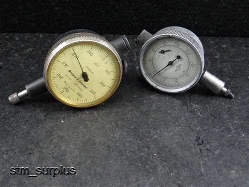 PAIR OF BROWN &amp; SHARPE &amp; ALINA PRECISION DIAL INDICATORS .001&#034; .0005&#034;