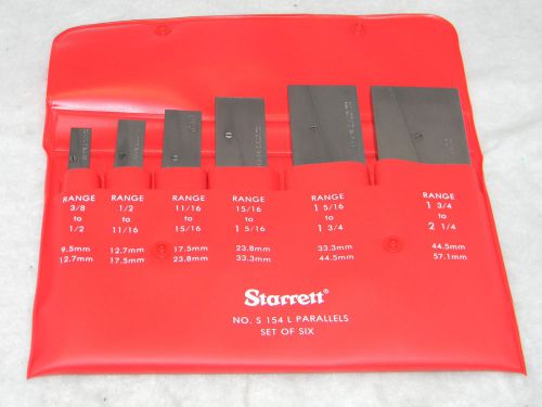 Starrett S154L Adjustable Parallels Set, 3/8&#034; - 2-1/4&#034; Range Excel. Shape,6 Pcs