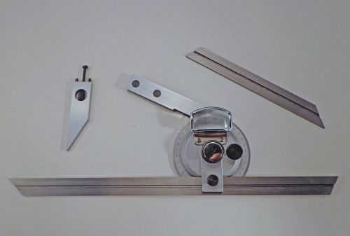 Vernier Dial Bevel Protractor Stainless Steel Magnifying Lens Hardened Blades