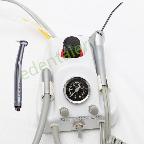 Dental Portable Air Turbine Unit 4 Hole + High Speed Handpiece Push Button 4Hole