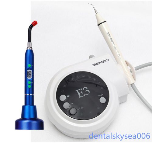 New dental ultrasonic piezo scaler 6 tips fit ems w/ dental curing light d2 for sale
