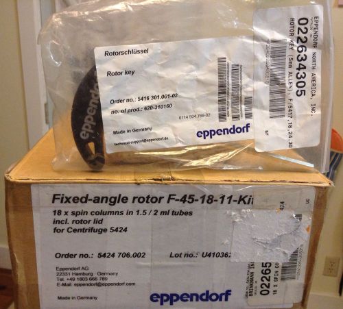 NEW Eppendorf Centrifuge FA-45-18-11 Kit Fixed Angle Rotor SPIN COLUMN 18 5424R