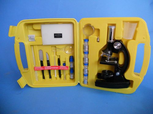 300X-600X-1200X Kids Student Microscope Kit Beginner Biology with plastic box