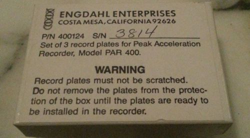 NIB ENGDAHL ENTERPRISES 3 PLATES FOR PEAK ACCELERATION RECORDER PAR400 400124