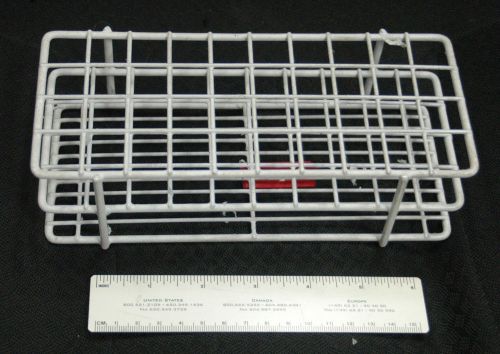 BEL-ART, WHITE 8&#034; x 3-1/2&#034; x 2-1/2&#034; TEST TUBE RACK EPOXY COATED 13mm - HOLDS 40