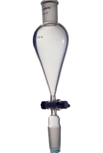 Laboy Glass Pear-shaped Separatory Funnel 125ml with 24/40 Joints