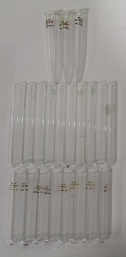 Lot of (22) Corex Kimax Pyrex 15 ml Centrifuge Tubes No. 152 8080-A