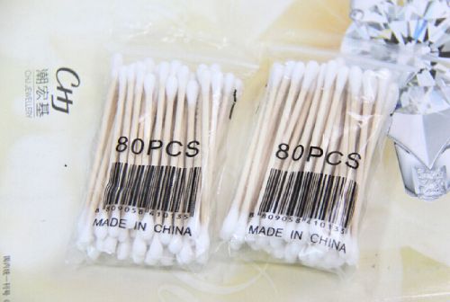 Cotton Swabs Swab Applicator Q-tip 80 PCS 7.4MM Extra Long Wood Handle Sturdy