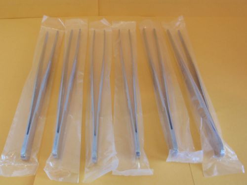 Lot of 6 - 6 inch long pointed tip lab tweezers never been used for sale