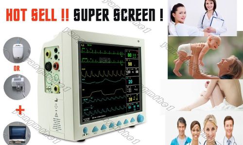 HOT! NEW 12.1&#034; BIG SCREEN Patient Monitor ECG SPO2 NIBP RESP TEMP PR CO2 PRINTER