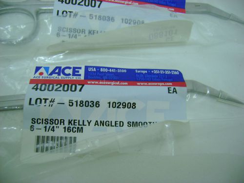 Lot of 3 new Hu-Friedy Sciossor Kelly Angled Smooth 6-1/4 16 cm