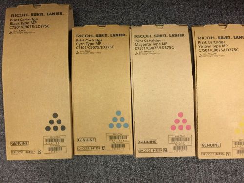 Ricoh 7501 toner 2 complete sets new OEM Black/Cyan/Magenta/Yellow(lanier/savin)