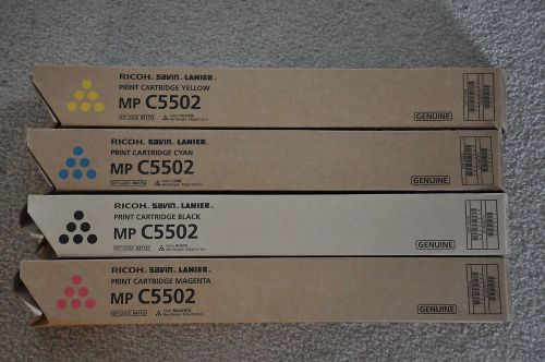 GENUINE RICOH SAVIN LANIER MP C5502 CMYK TONER SET 841751 841752 841753 841754