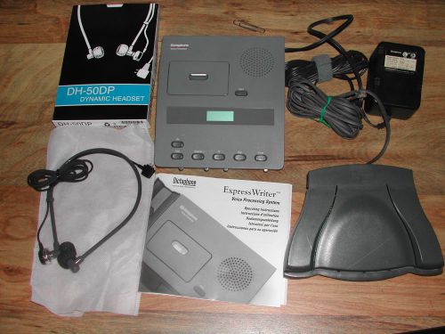 Dictaphone 1740 Mini Cassette Desktop Transcriber W/Accessories Great Condition