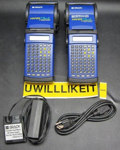 *lot of 2* brady handimark tls 2200 portable label makers + power adapter for sale