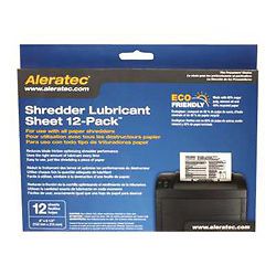 Aleratec Shredder Lubricant Sheet 12-Pack - Shredder Lubricant Sheets