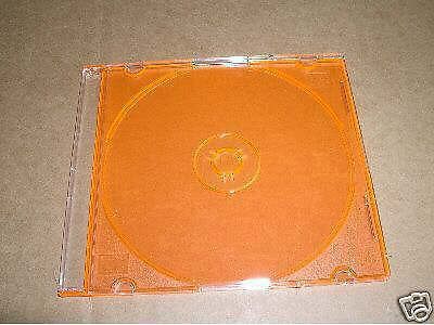 200 NEW 5.2MM SLIM CD JEWEL CASE W/ORANGE TRAY PSC16ORG