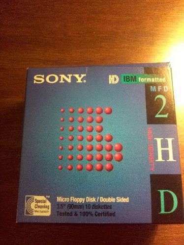 9 BLANK NEW FLOPPY DISKS DISCS DISKETTES 3.5&#034; 1.44MB IBM FORMATTED SONY