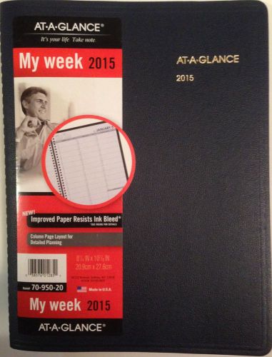 At-a-glance 2015 my week #70-950-20 professional appointments planner navy blue for sale