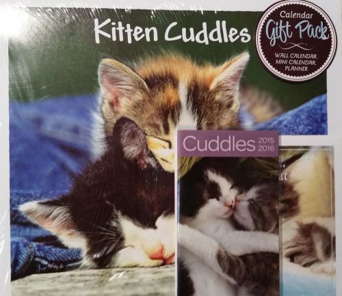 2015 KITTENS CUDDLES Wall Calendars Lot - Full, Mini Desk, &amp; Pocket Planner NEW