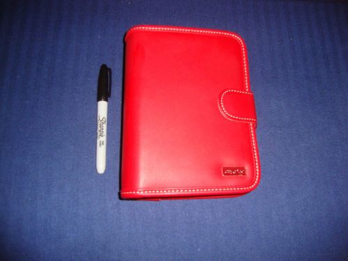 NEW FRANKLIN COVEY DAY ONE SOFT LEATHER PLANNER/BINDER GORGEOUS RED Hard To Find