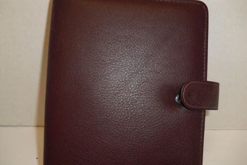 Retired at-a-glance 7 1/2 h x 6&#034; w genuine leather binder 6 ring empty burgundy for sale