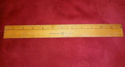 Vintage  WESTCOTT 12&#034; ruler  w/metal edge.