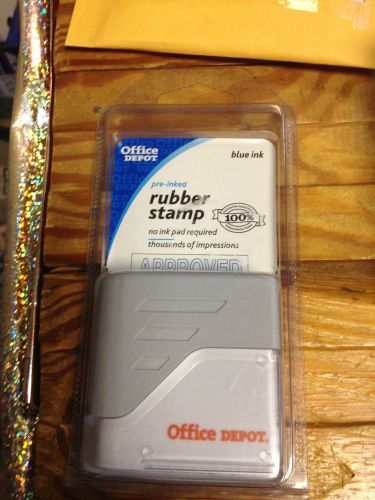 Rubber stamp pre- inked &#034;approved&#034;  new in pack office depot for sale